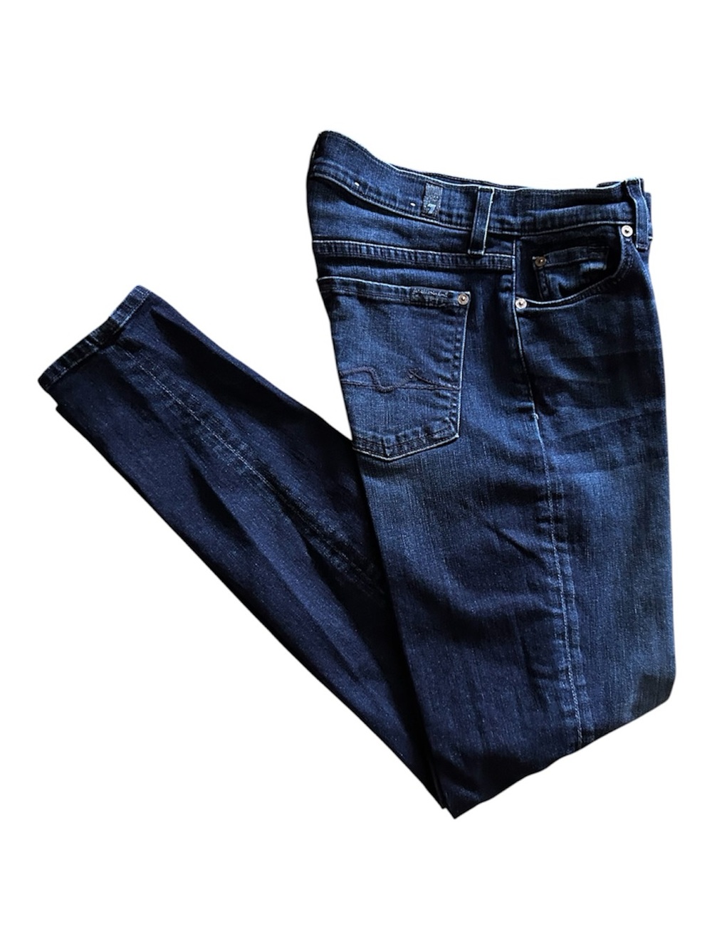 7 For All Mankind Dark Indigo Ankle Skinny Jeans